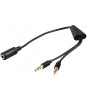 Cablu adaptor Jack 4 pini 3.5 mm mama la 2x 3.5 mm tata 20cm sau, Goobay
