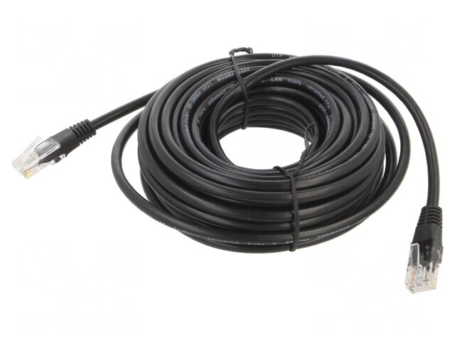 Patch Cord UTP Cat5e 10m Negru PVC 26AWG