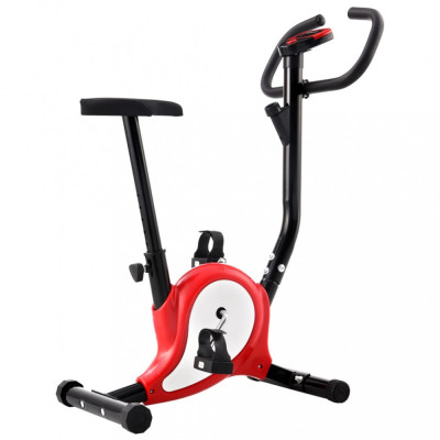 vidaXL Bicicletă fitness cu centură de rezistență, roșu foto