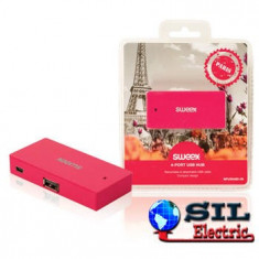 Hub USB 4 porturi Paris roz Sweex foto