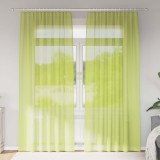 vidaXL Perdele Voile cu buzunare pentru bare 2 buc verde măr 4102164