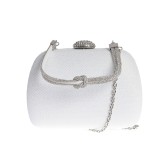 Geanta plic alba cu sclipici multicolor