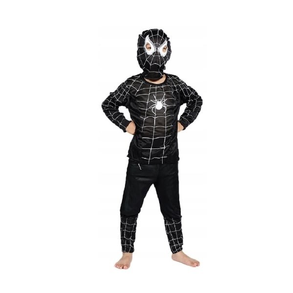 Costum carnaval Spiderman, 5-7 ani, 110-120 cm, negru
