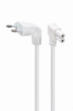 CABLU alimentare GEMBIRD casetofon, 2.5m, intrare Euro plug in unghi 90 grade, iesire C7 in unghi 90 grade, 10A, bulk, alb, &quot;PC-184L-VDE-2.5M-W&quot; (timb