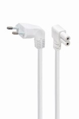 CABLU alimentare GEMBIRD casetofon, 2.5m, intrare Euro plug in unghi 90 grade, iesire C7 in unghi 90 grade, 10A, bulk, alb, &amp;quot;PC-184L-VDE-2.5M-W&amp;quot; (timb foto