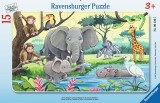 Cumpara ieftin Puzzle tip rama animale din africa 15 piese, Ravensburger