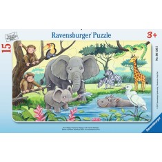 Puzzle tip rama animale din africa 15 piese