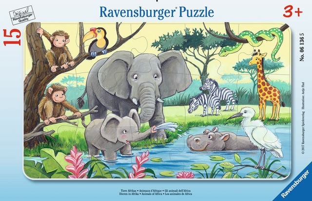 Puzzle tip rama animale din africa 15 piese