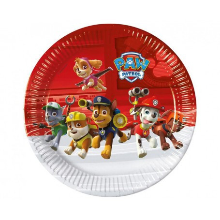 Set 8 farfurii petrecere din carton model Paw Patrol Ready for Action, 23 cm