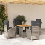 VidaXL Set mobilier de grădină cu perne, 5 piese, gri, poliratan 3277460