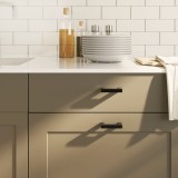 vidaXL M&acirc;nere de dulap, 20 buc., negru, 64 mm, oțel inoxidabil