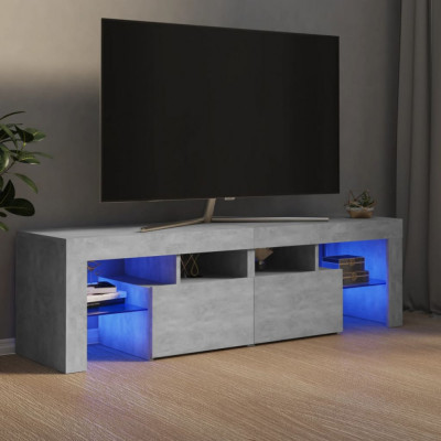 vidaXL Comodă TV cu lumini LED, gri beton, 140x36,5x40 cm foto