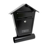 Cutie postala, cu loc pentru ziar, negru, format B6, 29.5x7.5x37.5 cm, Damech GartenVIP DiyLine