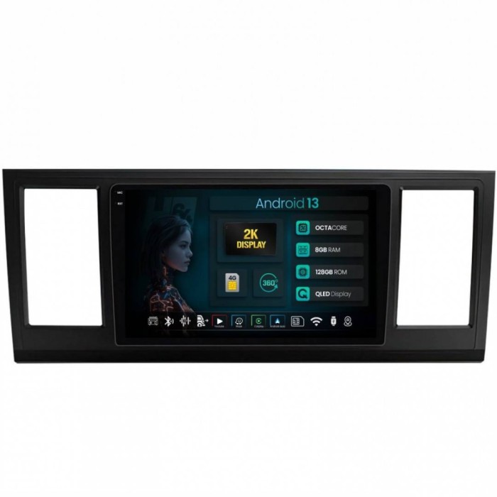 Navigatie 2K Volkswagen Transporter Caravelle Multivan T6 (2015+) 8GB RAM Android 13 Octacore Slot Sim 4G DSP GPS Wi-FI Carplay Android Auto USB Bluet
