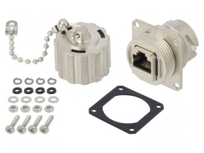 Adaptor Soclu PIN 8 Cat 6a Ecranat cu Capac Protecție foto