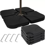 Baza pentru umbrela de gradina Gardlov 60L, 4 piese, negru