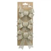 Set Fundite Decorative Craciun, Bej, Glitter, 13cm, 3 Bucăți, Oem