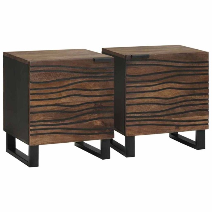 vidaXL Dulap de noapte 2 pcs castan 40 x 33 x 46 cm 4018005
