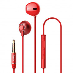 Casti Handsfree Baseus Encok H06 Cu Telecomanda Pe Fir Si Mufa Jack 3.5mm, Red foto