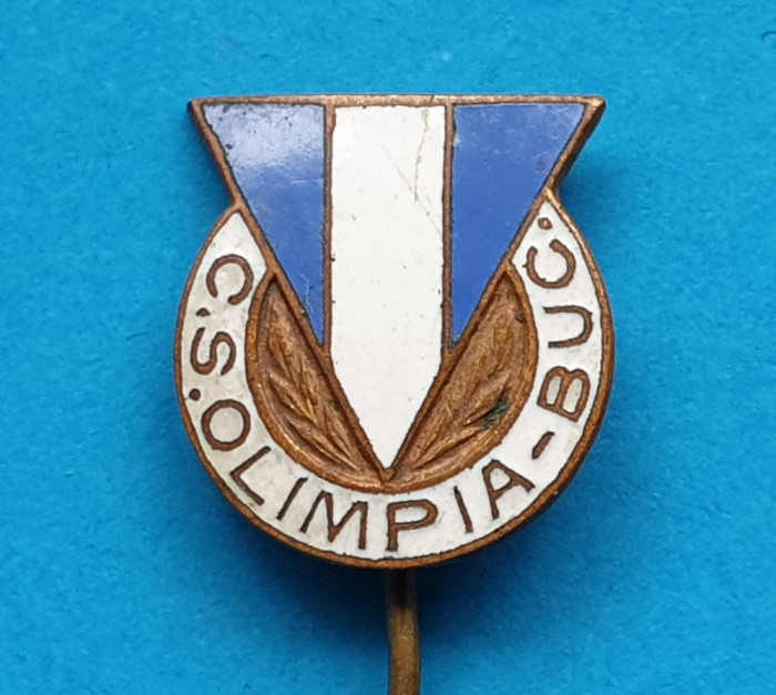 Insigna veche anii 1970 Fotbal Club Sportiv Olimpia Bucuresti