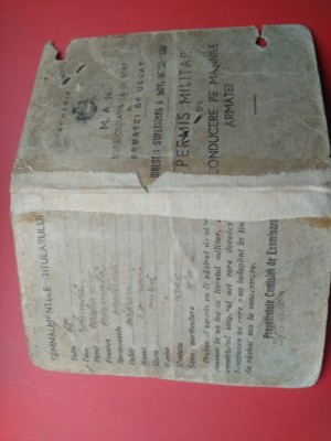 Permis militar de conducere pe masinile armatei foto