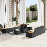 Cumpara ieftin Set de canapele pentru gradina 9 buc. 8-Locuri Negru