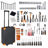 Cumpara ieftin Set scule negru-portocaliu 1000 piese, valiza aluminiu 50 x 37 x 20 cm cu roti si maner telescopic