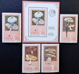 Ciuperci Comestibile - Ciskei (Bantustan / Africa de Sud) 1987 - Coliță + Set Complect 4 Timbre (Neștampilat / MNH) CP1_II