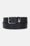 Tommy Jeans curea de piele culoarea negru, AM0AM13414