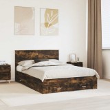 Cumpara ieftin Cadru de pat Stejar fumuriu 140 x 190 cm Lemn prelucrat