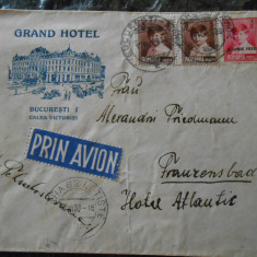 Plic deosebit circulat, antet Grand Hotel Bucuresti, calea Victoriei, anii 30