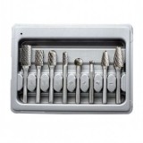 Freze carbura metal profesionale ,freze carbura dublu taiere ,set 8 piese