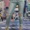 CL662RR-411 Jeans skinny cu talie inalta si model taiat