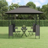 Foișor Gradina vidaXL Antracit 3x3x2.7m Oțel, Acoperiș Dublu Strat Impermeabil, Pavilion Exterior Evenimente