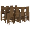Set mobilier bar de gradina, 9 piese, maro miere lemn masiv pin
