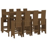 Set mobilier bar de gradina, 9 piese, maro miere lemn masiv pin