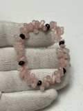 BRATARA CUARTZ ROZ + ONIX - Elastica - Vintage !