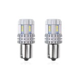 Set becuri auto cu LED CANBUS compatibil P21 R5W/R10W 22 SMD Alb 12V/24V, destinat competitiilor auto sau off-road