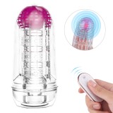 Masturbator Tisha Remote Control 9 Moduri Vibratii Transparent Passion Labs