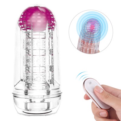 Masturbator Tisha Remote Control 9 Moduri Vibratii Transparent Passion Labs foto