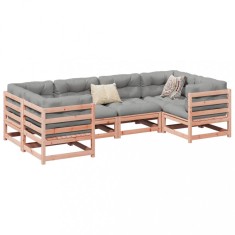 vidaXL Set canapele gradina cu perne, 6 piese, lemn masiv brad douglas foto
