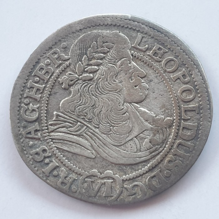 Silezia 6 kreuzer 1674 Breslau argint Leopold l
