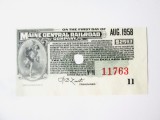 Rar! USA 25,63 Dollars 1958 UNC bon pentru calea ferata centrala principala,produsul din imagini