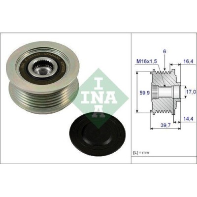 Fulie alternator Hyundai Grandeur (HG), I30 (FD), Santa Fe 2 (CM), Sonata 5 (NF), Tucson (JM); Kia Carens 2 (FJ), Carens 3 (UN), Cee&amp;amp;#39;d (ED), Mage foto