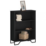 Gossi biblioteca, negru, 80x31x106 cm, lemn prelucrat
