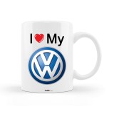 Cana alba personalizata &quot;I love my Volkswagen&quot;, ceramica, INOVATIX&reg;. 330 ml, Oem