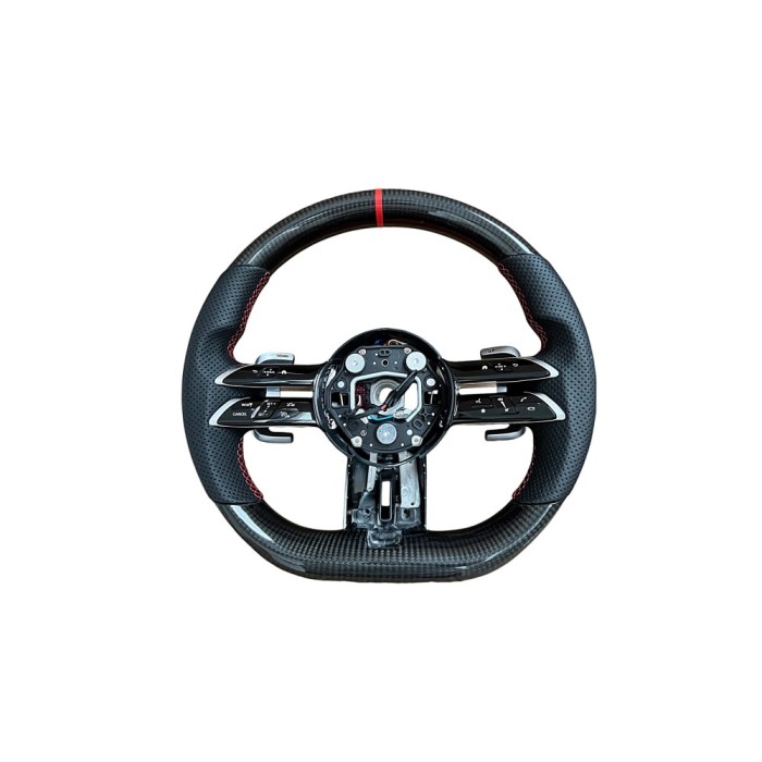 Volan sport piele si carbon compatibil cu modelele Mercedes 2011-2021 Produs compatibil - nu este OEM Cod: OCH-03