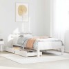 VidaXL Cadru de pat cu sertare, alb, 90x190 cm, lemn masiv de pin 3301997