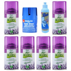 6 x Odorizant Camera, Air Bllitz Lavanda + Sano Blue Odorizant wc + Pons Toaleta