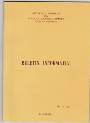 bnk fil - Buletin informativ 1/1978 AFR Sectia Maximafilie foto